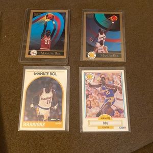 NBA Manute Bol basketball trading card lot of four cards
